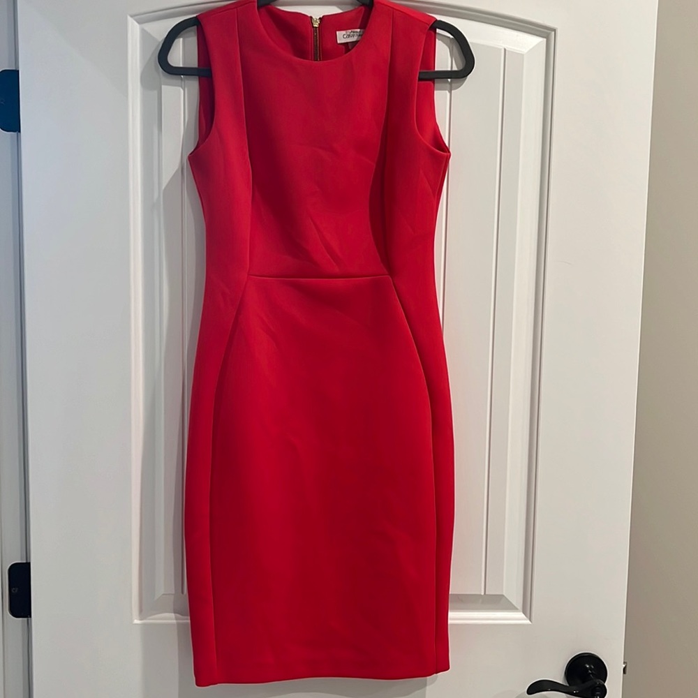 Calvin Klein Hot Pink Fitted Dress